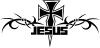 Tribal Barbed Wire Jesus With Cross  Christian car-window-decals-stickers