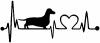 Dachshund Heartbeat Lifeline Monitor Dog  Animals Car or Truck Window Decal