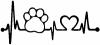 Pet Paw Heartbeat Lifeline Dog Animals Car or Truck Window Decal