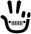 Jeep Wave Peace Sign Off Road Car or Truck Window Decal