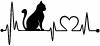 Cat Heartbeat Lifeline Heart Love Animals car-window-decals-stickers