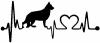 German Shepherd Dog Heart Heartbeat Monitor Animals car-window-decals-stickers