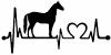 Horse Heart Heartbeat Lifeline Love Animals Car Truck Window Wall Laptop Decal Sticker