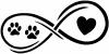 Infinity Paws Heart Dog or Cat Love Animals Car or Truck Window Decal
