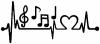 Music Notes Heartbeat Lifeline Monitor Love Music car-window-decals-stickers