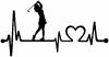 Lady Golfer Ladies Golf Heartbeat Lifeline Sports car-window-decals-stickers