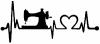 Sewing Machine Heartbeat Lifeline Other car-window-decals-stickers