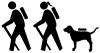 Hiker Couple Guy Girl with Dog Hiking Camper Camping People Car or Truck Window Decal