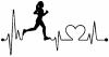 Run Girl Heartbeat Marathon 13.1 26.2 Running Girlie car-window-decals-stickers