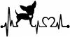 Chihuahua Love Heartbeat Monitor Animals Car or Truck Window Decal