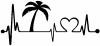 Palm Tree Beach Heartbeat Lifeline Vacation Girlie Car Truck Window Wall Laptop Decal Sticker