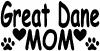 Great Dane Mom With Dog Paw Prints Animals Car or Truck Window Decal