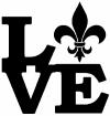 Fleur De Lis Love Louisiana French New Orleans Girlie Car or Truck Window Decal