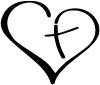 Heart with Cross Inside Christian Car or Truck Window Decal
