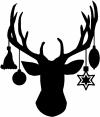 Christmas Holiday Deer with Ornaments Hunting And Fishing car-window-decals-stickers