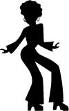 Disco Woman with a Fro Girlie car-window-decals-stickers