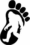 Bigfoot Sasquatch In Bigfoot Print Sci Fi car-window-decals-stickers