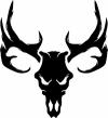 Tribal Buck Deer Skull with Huge Horns and Rack Hunting And Fishing Car Truck Window Wall Laptop Decal Sticker