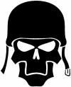Skull with Helmet Biker car-window-decals-stickers