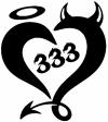 Heart 333 Half Evil Half Devil and Half Angel Girlie car-window-decals-stickers
