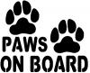 Paws On Board Dog Paws Animals Car or Truck Window Decal