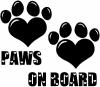 Paws On Board Dog Hearts Animals car-window-decals-stickers