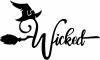 Wicked Witch Hat and Broom Girlie car-window-decals-stickers