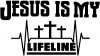 Jesus Is My Lifeline Christian Car or Truck Window Decal