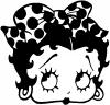 Betty Boop Head with Polka Dot Bow Cartoons Car Truck Window Wall Laptop Decal Sticker