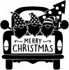 Merry Christmas Gnomes in Truck Bed Christian car-window-decals-stickers