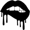 Biting Bleeding Lips  Gothic Halloween Car or Truck Window Decal