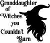 Granddaughter of Witches You Couldnt Burn Gothic Halloween car-window-decals-stickers