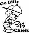 Go Bills Pee on Chiefs Pee Ons Car or Truck Window Decal