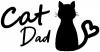 Cat Dad with Heart Animals Car or Truck Window Decal