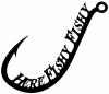 Here Fishy Fishy Fishing Hook Hunting And Fishing Car or Truck Window Decal