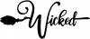 Wicked Witch Text with Broom Girlie Car or Truck Window Decal