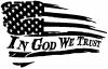 In God We Trust with American Flag Christian Car Truck Window Wall Laptop Decal Sticker