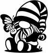 Gnome With Butterfly Butterflies Car Truck Window Wall Laptop Decal Sticker