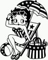 Betty Boop Stars and Stripes Beach Theme Car Truck Vinyl Window Decal Sticker Cartoons Car or Truck Window Decal