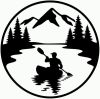 Man Kayaking in Mountains Car or Truck Vinyl Window Decal Sticker Hunting And Fishing Car or Truck Window Decal