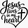 Jesus Lives in my Heart Car Truck Vinyl Window Decal Sticker Christian Car or Truck Window Decal