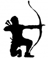 Bow Hunter on one Knee Hunting And Fishing Car or Truck Window Decal
