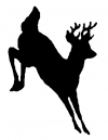 Deer shadow jumping (whole body) Hunting And Fishing Car Truck Window Wall Laptop Decal Sticker