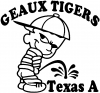 GEAUX TIGERS Pee on Texas A Special Orders car-window-decals-stickers