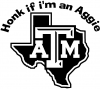 Honk if im an Aggie Special Orders Car Truck Window Wall Laptop Decal Sticker