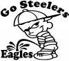 Go Steelers Pee On Eagles Calvin Facing Left Special Orders Car Truck Window Wall Laptop Decal Sticker