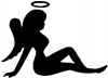 Sexy Mud Flap Women Angel with Halo Sexy Car Truck Window Wall Laptop Decal Sticker