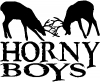 Horny Boys Hunting And Fishing Car or Truck Window Decal