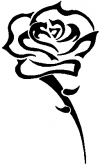 Single Open Rose Flowers And Vines Car or Truck Window Decal