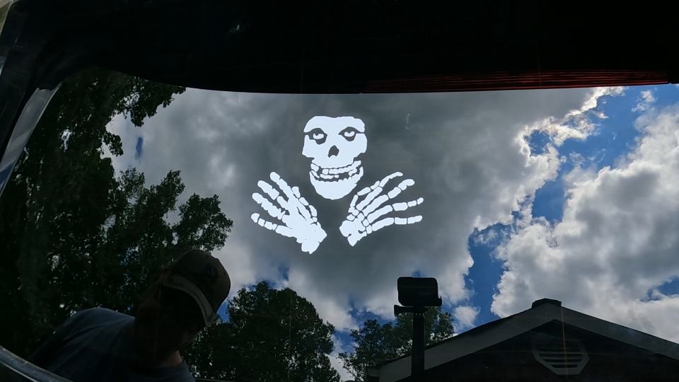 Crimson Ghost Skulls Car or Truck Window Decal Sticker